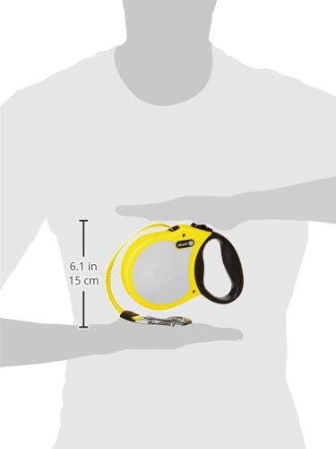 Miniatura 4 de alcott Visibility Correa de cinturón reflectante retráctil, 16 pies de largo, grande para perros de hasta 110 libras, amarillo neón con detalles