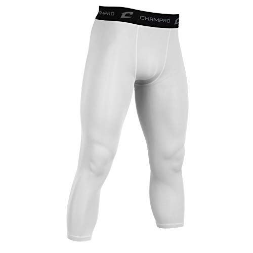 Champro Compression Calf Length Tight, Adult Large, White