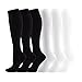 Produktbild 6 Paar Kompressionsstrümpfe für Herren & Damen Kompressionssocken für Sport/Joggen/Krankenschwestern/Flüge/Reisen/Schwangerschaft/Medizinische (S/M: Frauen 33 -40.5/Männer 34-41, Schwarz Weiß)