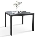 KAIDYSENY 36 Inch Aluminum Outdoor Dining Table - Square Patio Table for 4-Person, Weather-Resistant