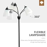 HOMCOM Arc Tree Floor Lamp with 3 Adjustable Rotating Lights, Industrial Standing Lamp with Steel Frame for Bedroom Living Room, 155cm, Black - Image 4