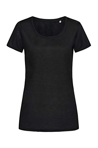 T-shirt manches courtes femme noir taille 42 vêtement basique col rond en coton