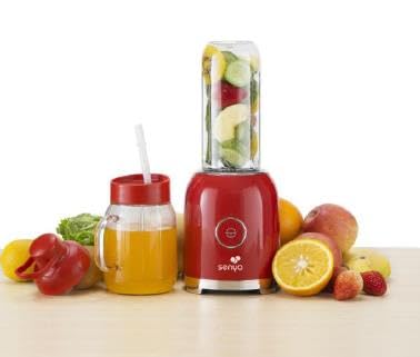 SENYA Blender smoothie portable avec 2 bouteilles rouge, Juicy Delight 250W, 6 lames en inox, Mixeur smoothie, sans BPA, SYCP-M025 – Image 3
