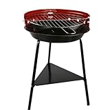 Tragbarer Holzkohlegrill, 35 cm, runder Grill mit Emaille-Schüssel und Windabdeckung, perfekt für Camping, Angeln, Hinterhof, Heckklappe, Kochen im Freien, Gartenpartys