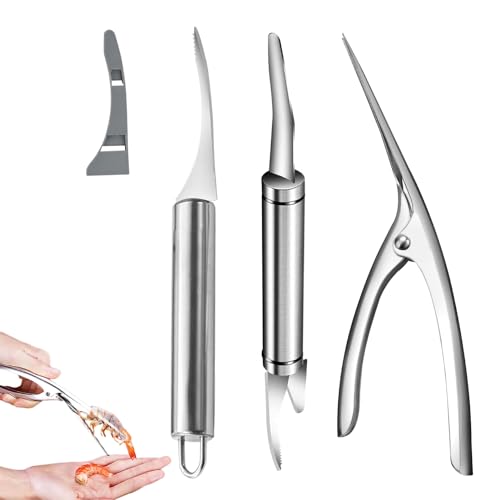 3 Pcs, 5 In 1 Multifunctional Shrimp Line Fish Maw Knife - Gamberetti Line Coltelli, Coltello per Sgusciare, Scalare e Pulire Frutti di Mare - Gamberetti Strumento Di Pulizia Per Cucina