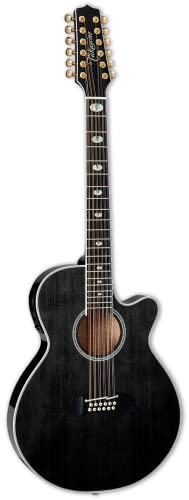 Takamine Tsp-158C12 12-String Acoustic-Electric Guitar - See-Thru Black #TOP1