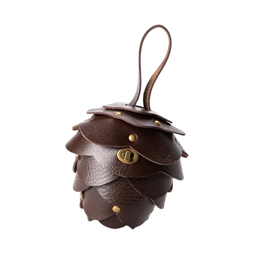 Porte-monnaie vintage en cuir PU aspect authentique et finitions soignées Pinecone Café