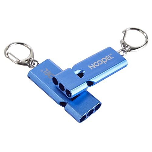 Noopel Whistle Emergency Three Tubes Survival Whistles 2 Pack with Lanyard for Hiking Camping Kayak Sports Outdoor Safety Kids Lifeguard Rescue Signaling (Blue) - Thumbnail 2