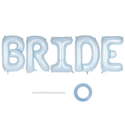 Image of 40 Inch Blue BRIDE Balloons, Giant Bride To Be Balloon, Letter Balloons for Bachelorette Party, Bridal Photo Booth Banner, Wedding Decorations