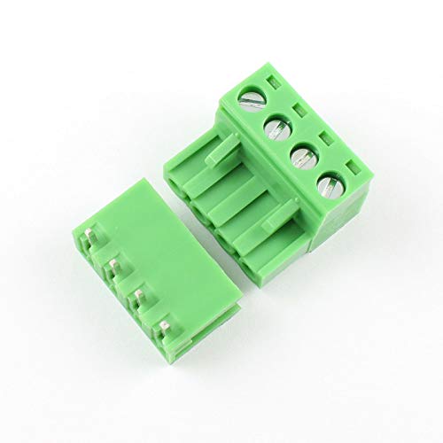 DBParts 10 Sets 4-Pin (4 Pole) 5.08mm Pitch Right Angle Screw Terminal Block Connector PCB Mount DIY