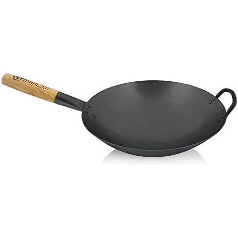 Mahlzeit Wok Tradicional de Acero al Carbono con Mango de Madera Cover