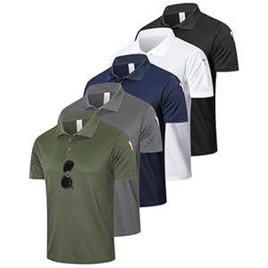 HUAKANG 5 Pack Men’s Polo Shi...