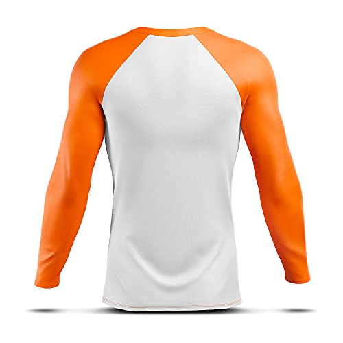 Camisa Térmica Segunda Pele AD Store Proteção Uv+50 Branco Laranja (G)