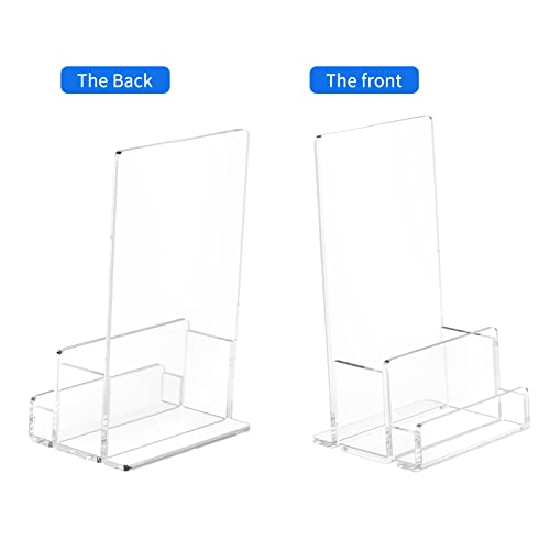 Niubee 2-Pack Acrylic Brochure Holder 4‘’ , Clear Brochure Display Stand With Acrylic Business Card Holder, Plastic Flyer Display Stand For Magazine, Pamphlet, Booklets, Menu, Journals, Business Card. #TOP3