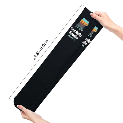 Socks,Great Smoky Mountains National Park Socks for Women Mens Running Socks Soft Warm Long Socks Compression Socks Hiking Socks 20in Black3