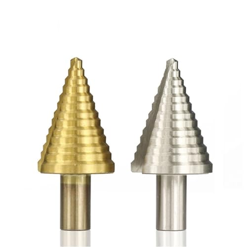 THKCTOXF Drill Bit HSS Step 5-35mm Step Cone Drill Metal Drill Round Shank Straight Groove Hole 1Pcs(5-35mm No.1)