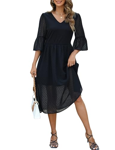 Image of Blooming Jelly Womens White Dresses Short Sleeve V Neck Ruffle Cute Sun Dress Chiffon Flowy Shift Mini Dress