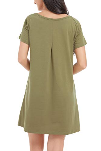 Image of Alaster Women's Casual Summer T Shirt Dress Loose Short Sleeve Tunic Dress with Pocket for Women