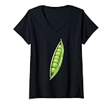 Womens Peas In A Pod Costume Halloween Easy Cosplay Lazy DIY Outfit V-Neck T-Shirt