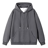 [uptoyou] パーカー メンズ ジップパーカー スウェット レディース 12.3オンス 秋冬服 無地 大きいサイズ ジップアップ 丈長め ゆったり トップス 長袖 フード付き 通勤通学 男女兼用 春秋服(M ダークグレー)