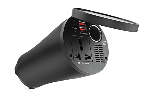 Inversor en forma de taza Amio: carga rápida de 150W en tu coche con doble puerto USB