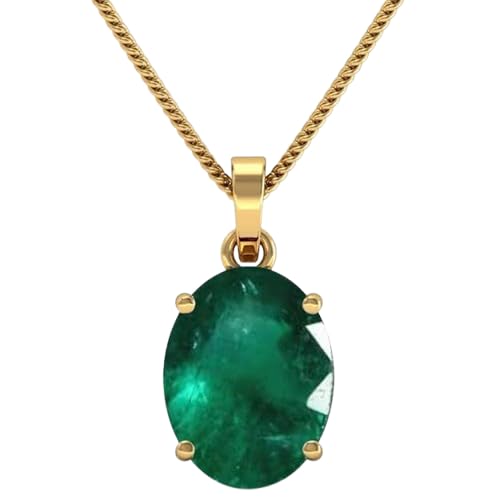 Pendentif Panna en pierre naturelle verte certifiée Ratti 7,25 carats pour collier en argent