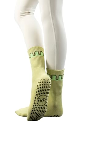Image of Non-Slip Pilates Socks for Women with Grips - Barre, Yoga, Workout, Studio Grip Socks - Toeless, Breathable, Anti-Skid