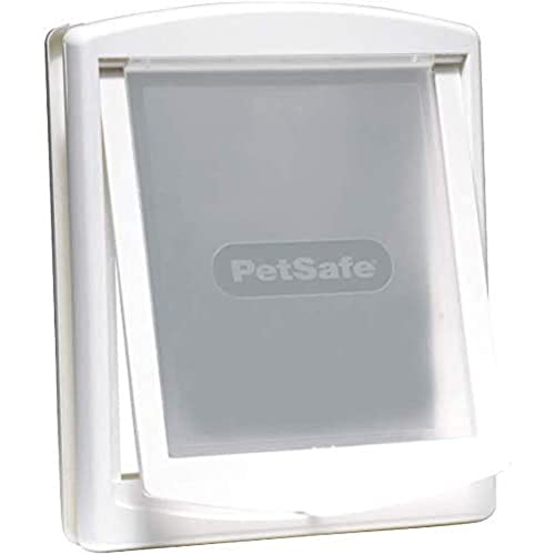 PetSafe – Chatière pour chien et chat Originale Staywell, 2 voies d’accès – entrée et sortie - Porte pour animaux. Résistante, Rigide, Panneau de Fermeture Inclus – Blanc (M)