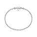 Amberta Bracciale da Donna in Argento Sterling 925 Lunghezza 19 cm: Maglia Sfere 2 mm