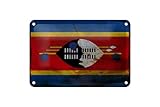 Femer Blechschild Flagge Swasiland 18x12cm Flag Eswatini Rost Dekoration