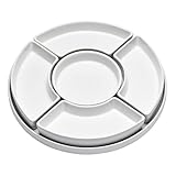 Bruntmor 5 Sectional Porcelain Divided Serving Platter - Relish Tray for Chips and Dip, Sweets, and Appetizers - Divided Serving Dishes for Veggies, Candy and Snacks - Condiment Tray Bowls