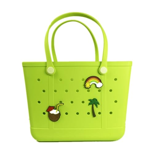 Image of Beach Bag X Large Rubber Tote Bag, Waterproof Washable Open for Women Croc Bag Hand Bag for Beach Pool Yoga