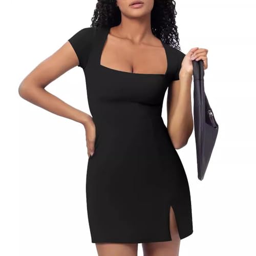 Robe d'été col carré contre la chaleur pour rester chic en soirée