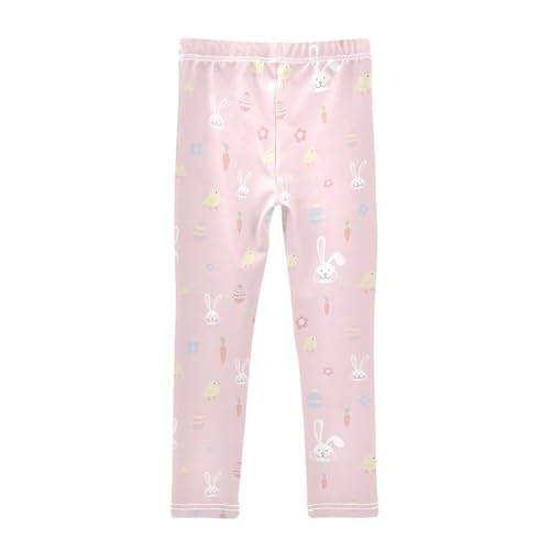Rabbit and Chicken Girls Leggings,Workout Leggings for Girls Toddler Athletic Legging Size for 3-10T2