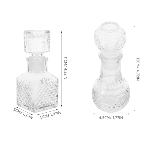 ibasenice Carafe à Vin 50 Ml Lot de 6 Bouteilles en Verre Transparent, Aérateur Intégré pour Décantation Optimale, Format Compact Portable, pour Dégustation, Fête et Conservation Vin – vue 2