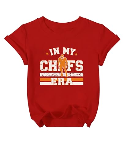 Toddler Football Shirt Game Day Shirts for Girls Boys Fans Tees Heart Graphic Short Sleeve Tops Football Team Gifts