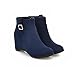 CSRZPMG Women Fashion Wedge Ankle Boots Side Zipper Casual Wedges Suede Round Toe Heeled Booties Winter Comfy Dress High Heel Short Boots