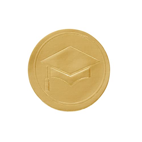 2023 Graduation Invitation Envelope Seals, Matte Gold Foil Stickers (1 In, 200 Pack) #TOP3