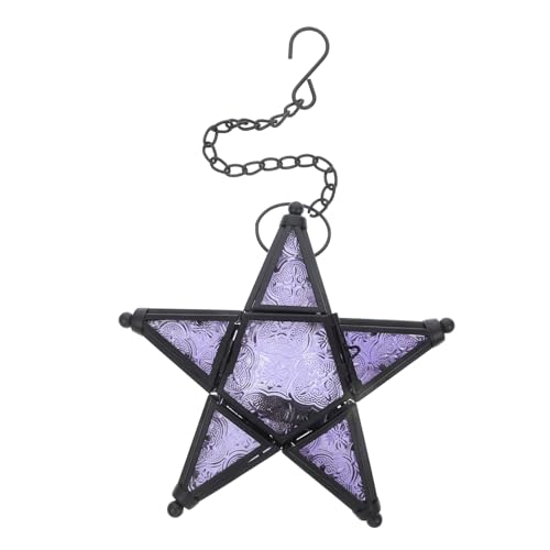 ULTECHNOVO Lámpara colgante con forma de estrella de cristal, decorativa para interiores, portavelas para bodas y fiestas, diseño vintage y romántico