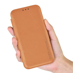 Image of PULOKA iPhone SE /7 /8 PU Leather Slim Flip Case Cover with Card Holder Compatible with iPhone SE /iPhone 7 / iPhone 8 (TAN)