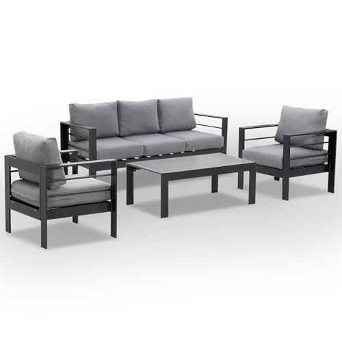 LANOX Aluminium Lounge Möbel Outdoor Gartenmöbel Set Gartenlounge-Set Loungeset…