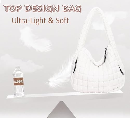 Bolsa tipo Hobo acolchada de nylon ligera grande miniatura 7
