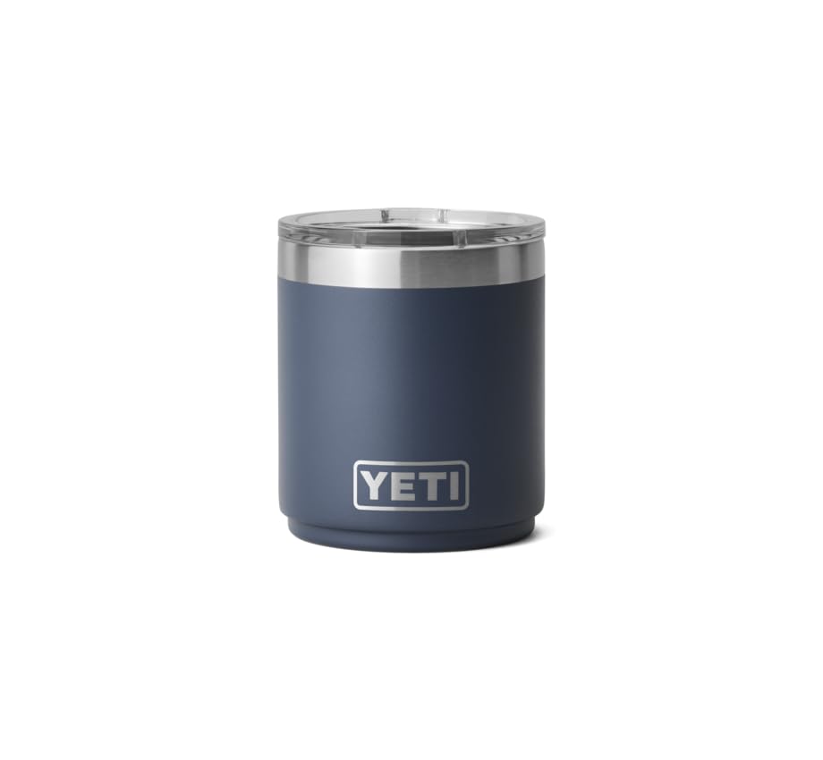 YETI Rambler Lowball Vacuum Insulated Stainless Steel Stackable Lowball with MagSlider Lid Navy 10 oz (296 ml)