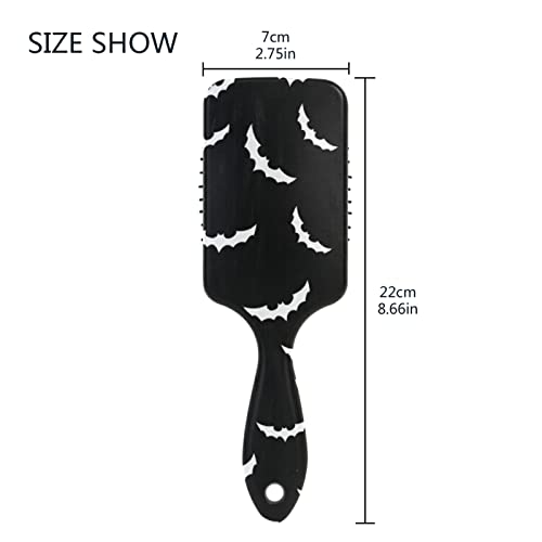 Bats Halloween Goth Hair Brush For Women Girls, Anti Static & Frizz Air Cushion Massage Comb For Long, Thick, Curly, Wavy, Dry Or Damaged Hair, No More Tangle #TOP1