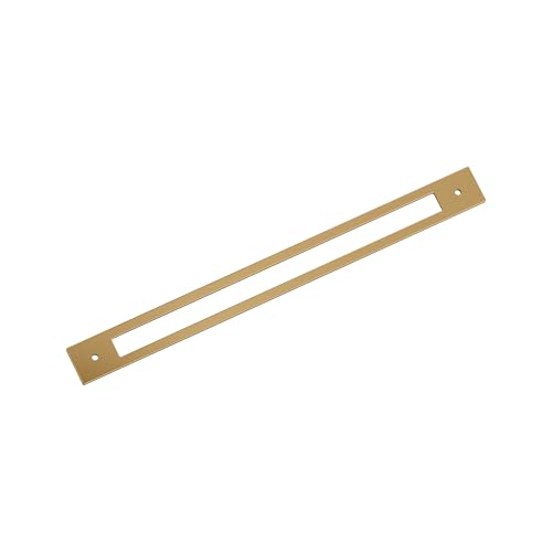 Image of Amerock Medora 12-5 /8 inch Champagne Bronze Backplate | Decorative zinc cabinet hardware backplate designed to complement knobs and pulls while protecting cabinet surfaces