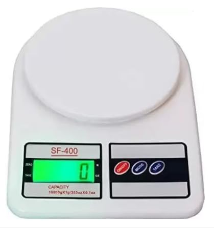 ss premium collection electronic kitchen scale with lcd display | digital kitchen food weighing scale | up to 10 kg | ideal for baking, cooking, fitness & healthy living | white colour