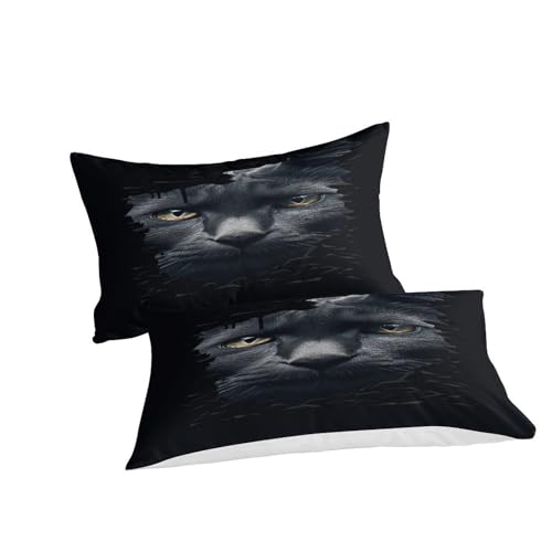 Parure de lit chat 3D durable avec housse de couette double zippée - 5