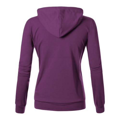 Image of GIVON Womens Casual Zip Up Hoodie Cotton Blend Soft Fabric Basic Layering Hooded Jacket with Kangaroo Pocket