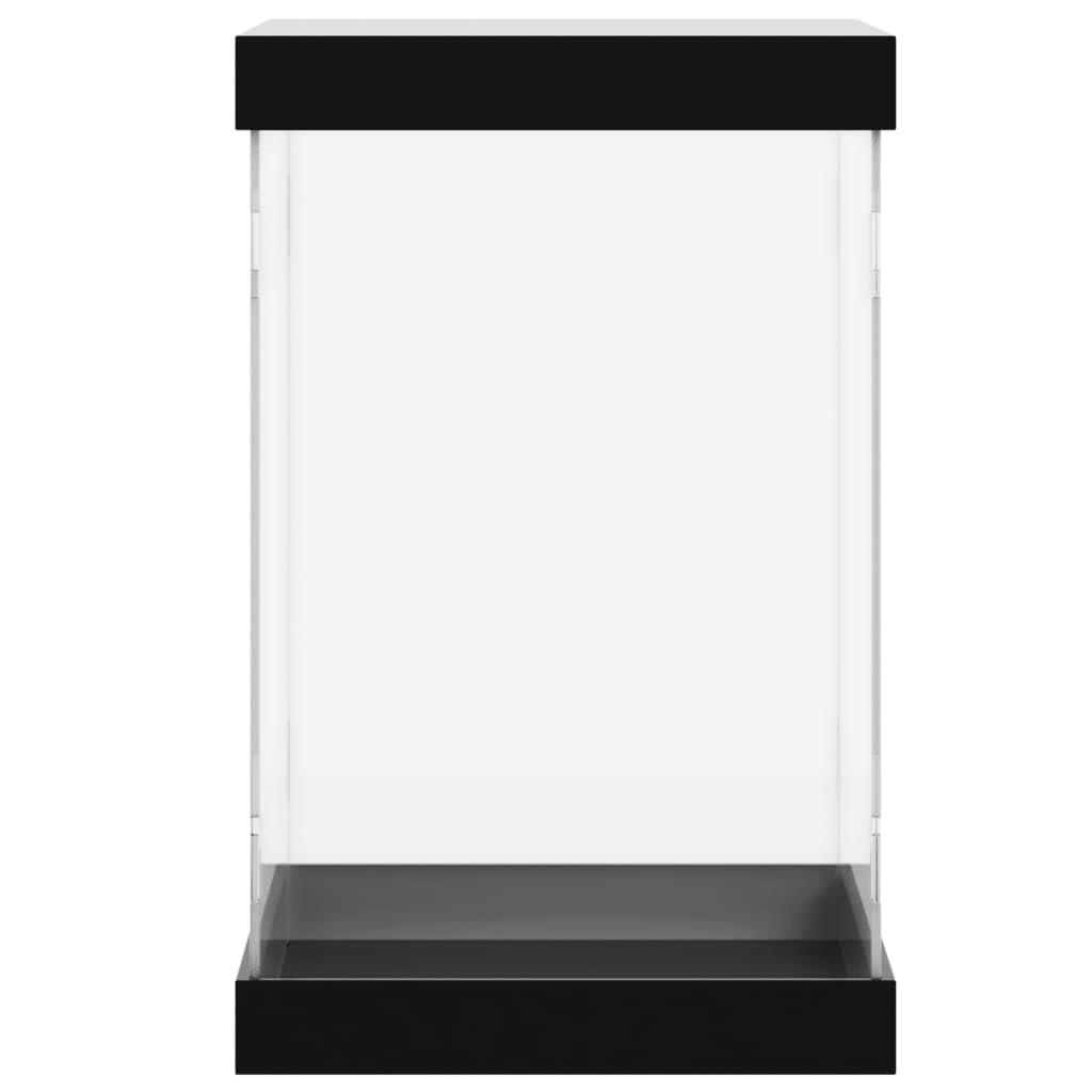 Vitrina de acrílico transparente 14 x 14 x 22 cm con tapa negra, protección contra el polvo, presentación para coleccionistas, joyeros, tiendas, exposiciones, exhibición, almacenamiento