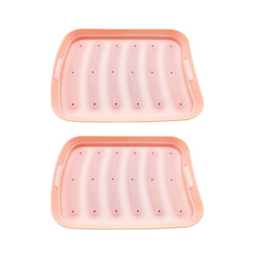 Booso 2X MáQuina de Salchichas Rosa-6 en 1, Molde DIY para Hacer Perritos Calientes, Molde de Silicona para JamóN Hecho A Mano, MáQuina de Alimentos, Utensilios de Cocina